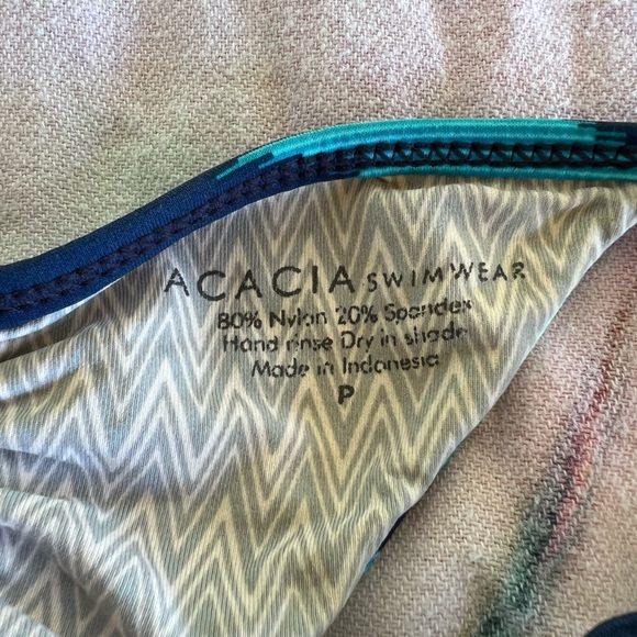 RARE Acacia Swimwear Blue Cantik Rio Tie Side Bikini Bottoms - Picture 3 of 3